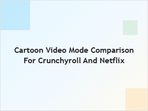Cartoon Video Mode Comparison for Crunchyroll and Netflix
